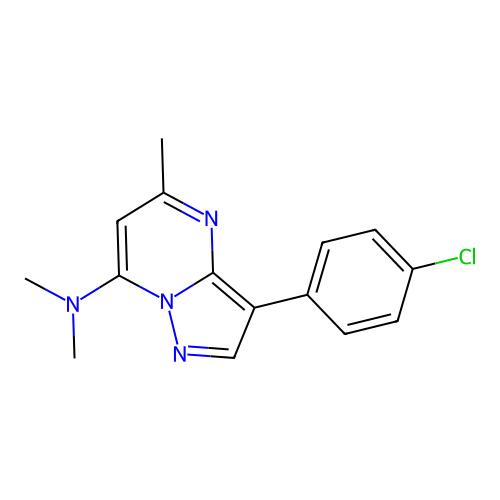 3-(4-chlorophenyl)-N,N,5-trimethylpyrazolo[1,5-a]pyrimidin-7-amine structure