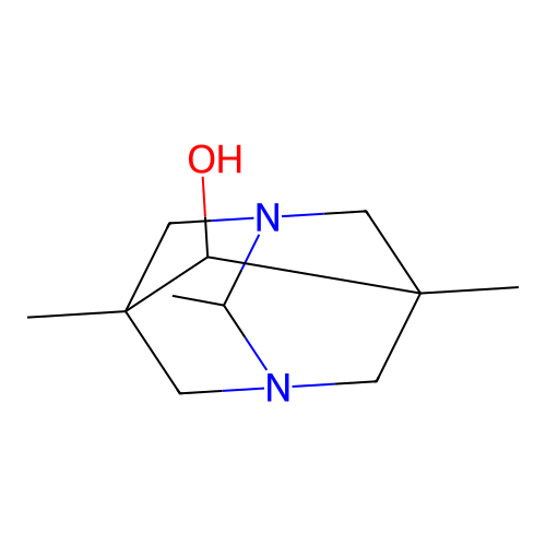 2,5,7-Trimethyl-1,3-diazatricyclo[3.3.1.1~3,7~]decan-6-ol structure