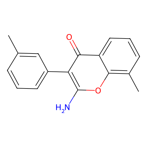 2-amino-8-methyl-3-(m-tolyl)-4H-chromen-4-one structure