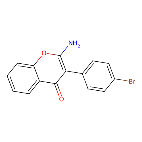 2-amino-3-(4-bromophenyl)-4H-chromen-4-one structure