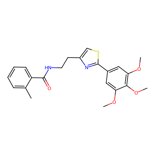 2-methyl-N-{2-[2-(3,4,5-trimethoxyphenyl)-1,3-thiazol-4-yl]ethyl}benzamide structure