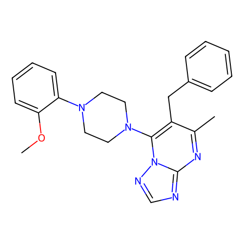 6-benzyl-7-(4-(2-methoxyphenyl)piperazin-1-yl)-5-methyl-[1,2,4]triazolo[1,5-a]pyrimidine structure