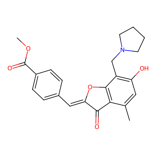 (Z)-methyl 4-((6-hydroxy-4-methyl-3-oxo-7-(pyrrolidin-1-ylmethyl)benzofuran-2(3H)-ylidene)methyl)benzoate structure