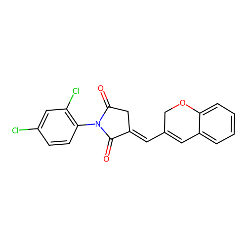 (3E)-3-(2H-chromen-3-ylmethylidene)-1-(2,4-dichlorophenyl)pyrrolidine-2,5-dione structure