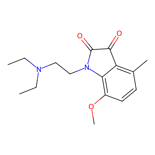 1-[2-(diethylamino)ethyl]-7-methoxy-4-methyl-1H-indole-2,3-dione structure