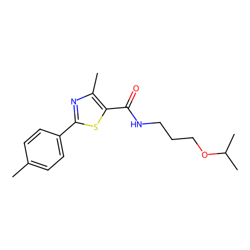 N-(3-isopropoxypropyl)-4-methyl-2-(p-tolyl)thiazole-5-carboxamide structure