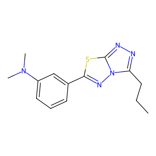 N,N-dimethyl-3-(3-propyl-[1,2,4]triazolo[3,4-b][1,3,4]thiadiazol-6-yl)aniline structure