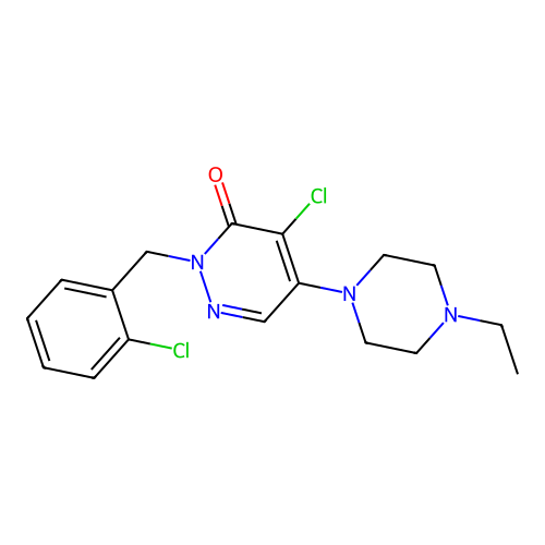 4-chloro-2-(2-chlorobenzyl)-5-(4-ethylpiperazin-1-yl)pyridazin-3(2H)-one structure