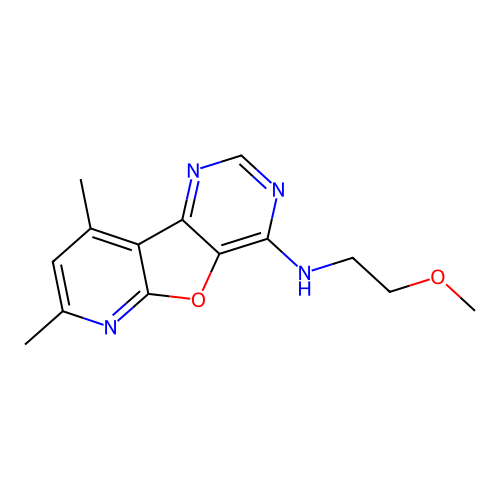 N-(2-methoxyethyl)-7,9-dimethylpyrido[3',2':4,5]furo[3,2-d]pyrimidin-4-amine structure