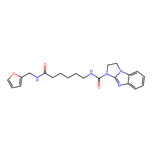 N-(6-((furan-2-ylmethyl)amino)-6-oxohexyl)-2,3-dihydro-1H-benzo[d]imidazo[1,2-a]imidazole-1-carboxamide structure