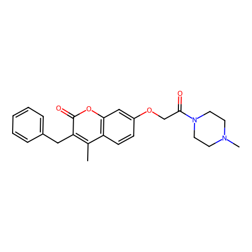 3-benzyl-4-methyl-7-[2-(4-methylpiperazino)-2-oxoethoxy]-2H-chromen-2-one structure