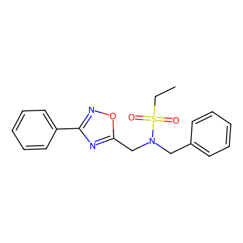 N-benzyl-N-[(3-phenyl-1,2,4-oxadiazol-5-yl)methyl]ethanesulfonamide structure