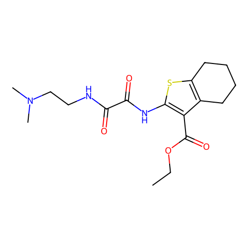 ethyl 2-(2-((2-(dimethylamino)ethyl)amino)-2-oxoacetamido)-4,5,6,7-tetrahydrobenzo[b]thiophene-3-carboxylate structure