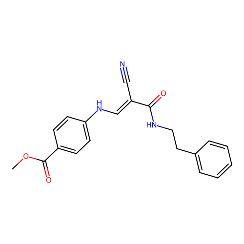 methyl 4-[[(E)-2-cyano-3-oxo-3-(phenethylamino)prop-1-enyl]amino]benzoate structure