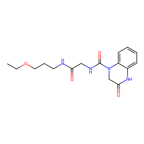 N-{2-[(3-ethoxypropyl)amino]-2-oxoethyl}-3-hydroxyquinoxaline-1(2H)-carboxamide structure