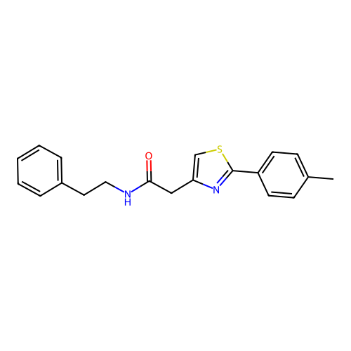 2-[2-(4-methylphenyl)-1,3-thiazol-4-yl]-N-(2-phenylethyl)acetamide structure