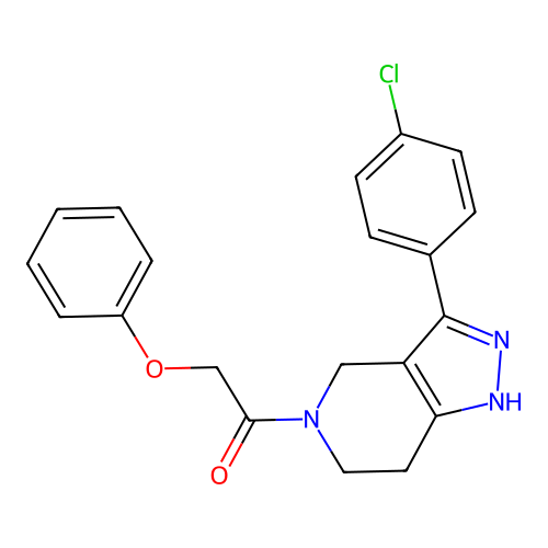 1-(3-(4-chlorophenyl)-6,7-dihydro-2H-pyrazolo[4,3-c]pyridin-5(4H)-yl)-2-phenoxyethanone structure