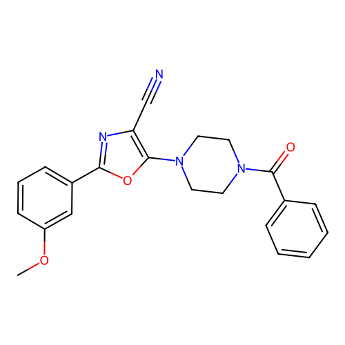 5-(4-Benzoylpiperazin-1-yl)-2-(3-methoxyphenyl)-1,3-oxazole-4-carbonitrile structure