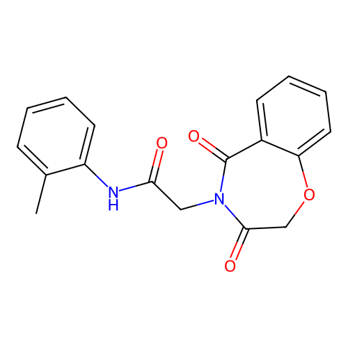 2-(3,5-dioxo-1,4-benzoxazepin-4-yl)-N-(2-methylphenyl)acetamide structure