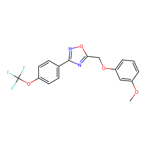 5-[(3-Methoxyphenoxy)methyl]-3-[4-(trifluoromethoxy)phenyl]-1,2,4-oxadiazole structure