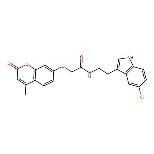 N-(2-(5-chloro-1H-indol-3-yl)ethyl)-2-((4-methyl-2-oxo-2H-chromen-7-yl)oxy)acetamide structure