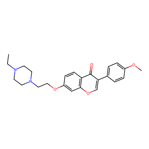 7-[2-(4-Ethylpiperazin-1-yl)ethoxy]-3-(4-methoxyphenyl)chromen-4-one structure
