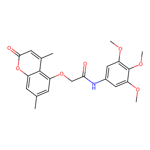2-((4,7-dimethyl-2-oxo-2H-chromen-5-yl)oxy)-N-(3,4,5-trimethoxyphenyl)acetamide structure