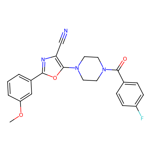 5-(4-(4-Fluorobenzoyl)piperazin-1-yl)-2-(3-methoxyphenyl)oxazole-4-carbonitrile structure