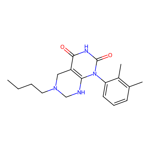 6-butyl-1-(2,3-dimethylphenyl)-5,6,7,8-tetrahydropyrimido[4,5-d]pyrimidine-2,4(1H,3H)-dione structure