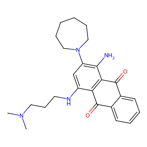 1-Amino-2-(azepan-1-yl)-4-((3-(dimethylamino)propyl)amino)anthracene-9,10-dione structure