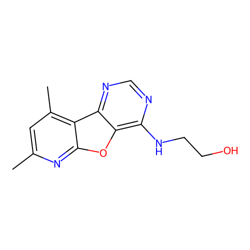 2-((7,9-Dimethylpyrido[3',2':4,5]furo[3,2-d]pyrimidin-4-yl)amino)ethanol structure