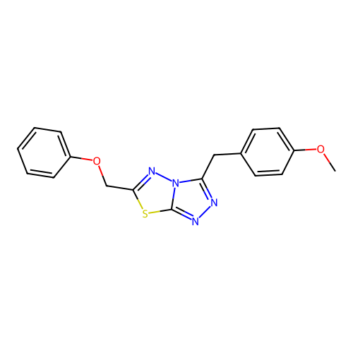 3-(4-Methoxybenzyl)-6-(phenoxymethyl)[1,2,4]triazolo[3,4-b][1,3,4]thiadiazole structure