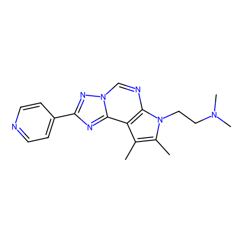 C18H21N7 structure