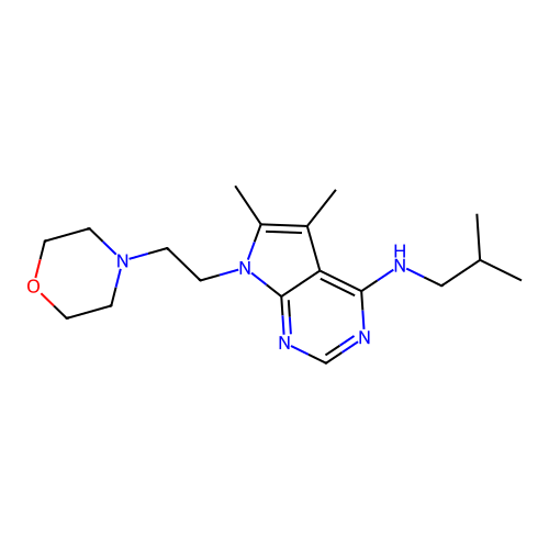 5,6-dimethyl-N-(2-methylpropyl)-7-(2-morpholin-4-ylethyl)pyrrolo[2,3-d]pyrimidin-4-amine structure