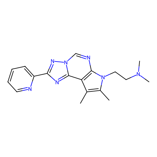 C18H21N7 structure