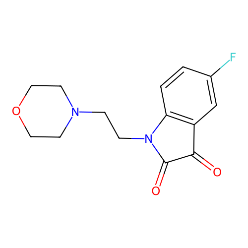 5-fluoro-1-[2-(morpholin-4-yl)ethyl]-1H-indole-2,3-dione structure