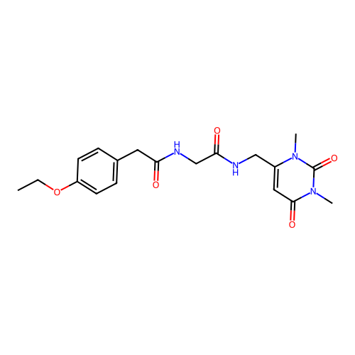 N-((1,3-dimethyl-2,6-dioxo-1,2,3,6-tetrahydropyrimidin-4-yl)methyl)-2-(2-(4-ethoxyphenyl)acetamido)acetamide structure