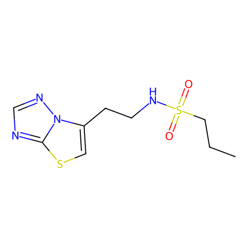 N-[2-([1,3]thiazolo[3,2-b][1,2,4]triazol-6-yl)ethyl]propane-1-sulfonamide structure
