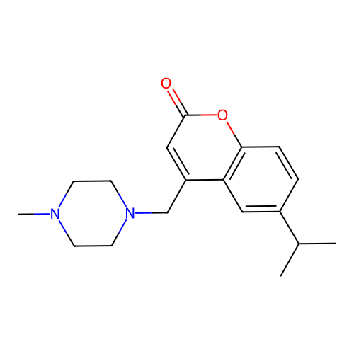 6-isopropyl-4-((4-methylpiperazin-1-yl)methyl)-2H-chromen-2-one structure