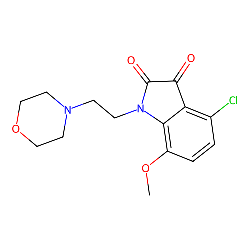4-chloro-7-methoxy-1-[2-(morpholin-4-yl)ethyl]-1H-indole-2,3-dione structure