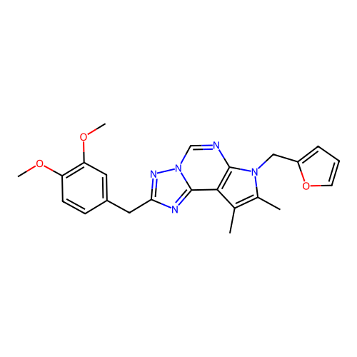 2-(3,4-dimethoxybenzyl)-7-(furan-2-ylmethyl)-8,9-dimethyl-7H-pyrrolo[3,2-e][1,2,4]triazolo[1,5-c]pyrimidine structure