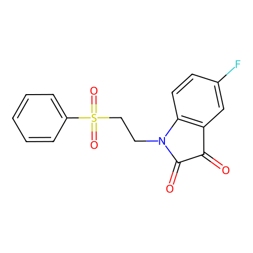 1-[2-(Benzenesulfonyl)ethyl]-5-fluoroindole-2,3-dione structure