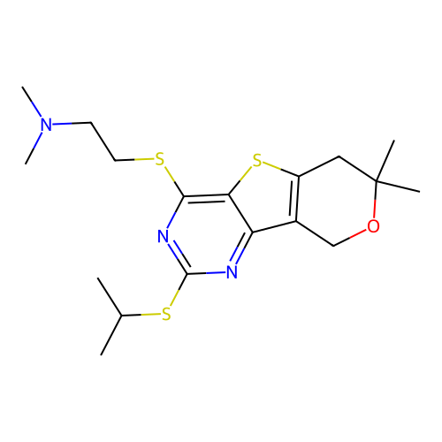 C18H27N3OS3 structure