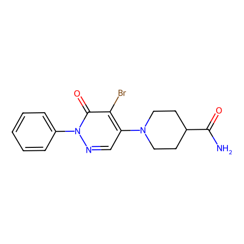 1-(5-Bromo-6-oxo-1-phenyl-1,6-dihydropyridazin-4-yl)piperidine-4-carboxamide structure