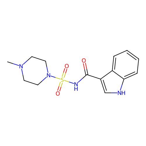 N-((4-methylpiperazin-1-yl)sulfonyl)-1H-indole-3-carboxamide structure