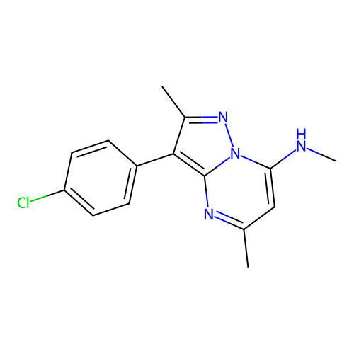 3-(4-chlorophenyl)-N,2,5-trimethylpyrazolo[1,5-a]pyrimidin-7-amine structure