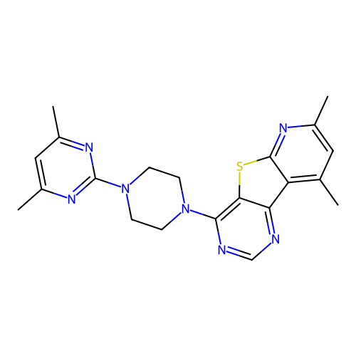 C21H23N7S structure