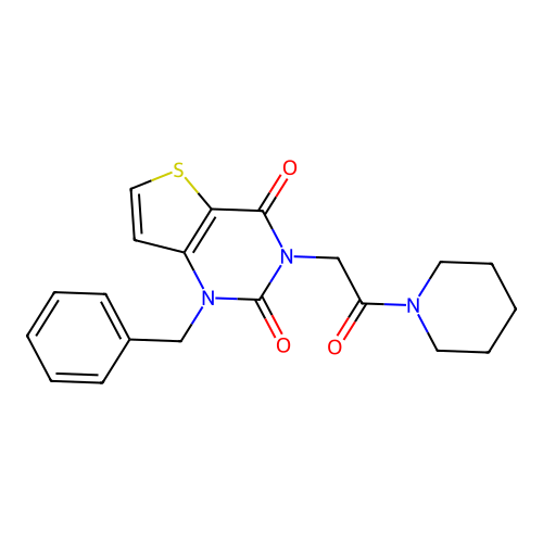 1-benzyl-3-(2-oxo-2-(piperidin-1-yl)ethyl)thieno[3,2-d]pyrimidine-2,4(1H,3H)-dione structure