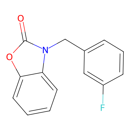 3-[(3-Fluorophenyl)methyl]-1,3-benzoxazol-2-one structure
