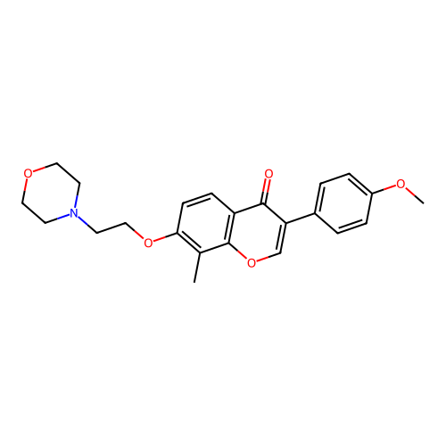 3-(4-Methoxyphenyl)-8-methyl-7-(2-morpholin-4-ylethoxy)chromen-4-one structure